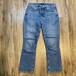 J Crew Mid Rise Flare Crop Denim Jeans‎ Womens Blue Stretch Size 27